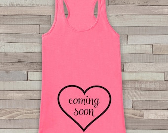 Pregnancy Announcement Tank - Simple Pregnancy Shirt - Baby Coming Soon Tank - Pink Tank Top - Pregnancy Announcement Shirt - New Mom