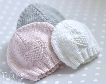 IN THE ROUND andFLAT Easy Preemie and Baby hat knitting pattern