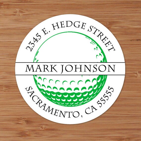 Golf Ball Custom Personalized Address Labels or Stickers