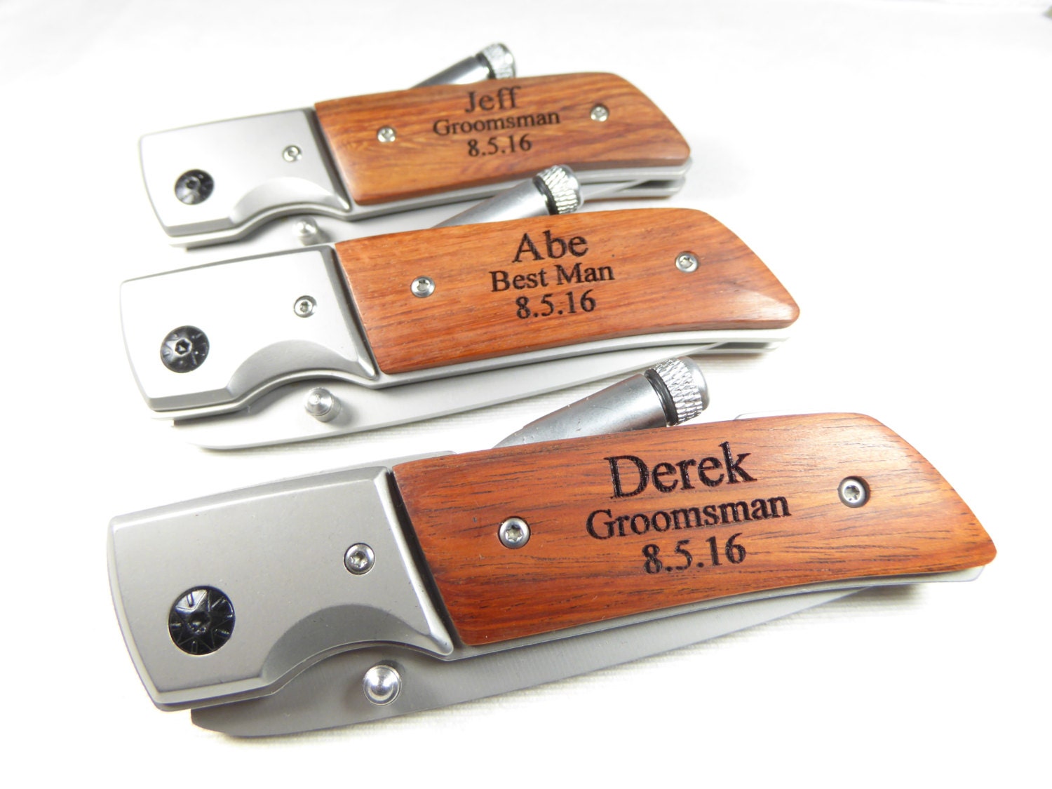6 Custom Engraved Handle Knife LED Light Personalized