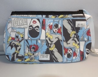 Batgirl Wristlet / Pouch -- Handmade DC Comic