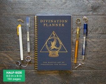 Divination Planner - Blue / Weekly / Half-Size / 12 Months / Choose Layout (Vertical or Horizontal) / Pick Your Starting Month