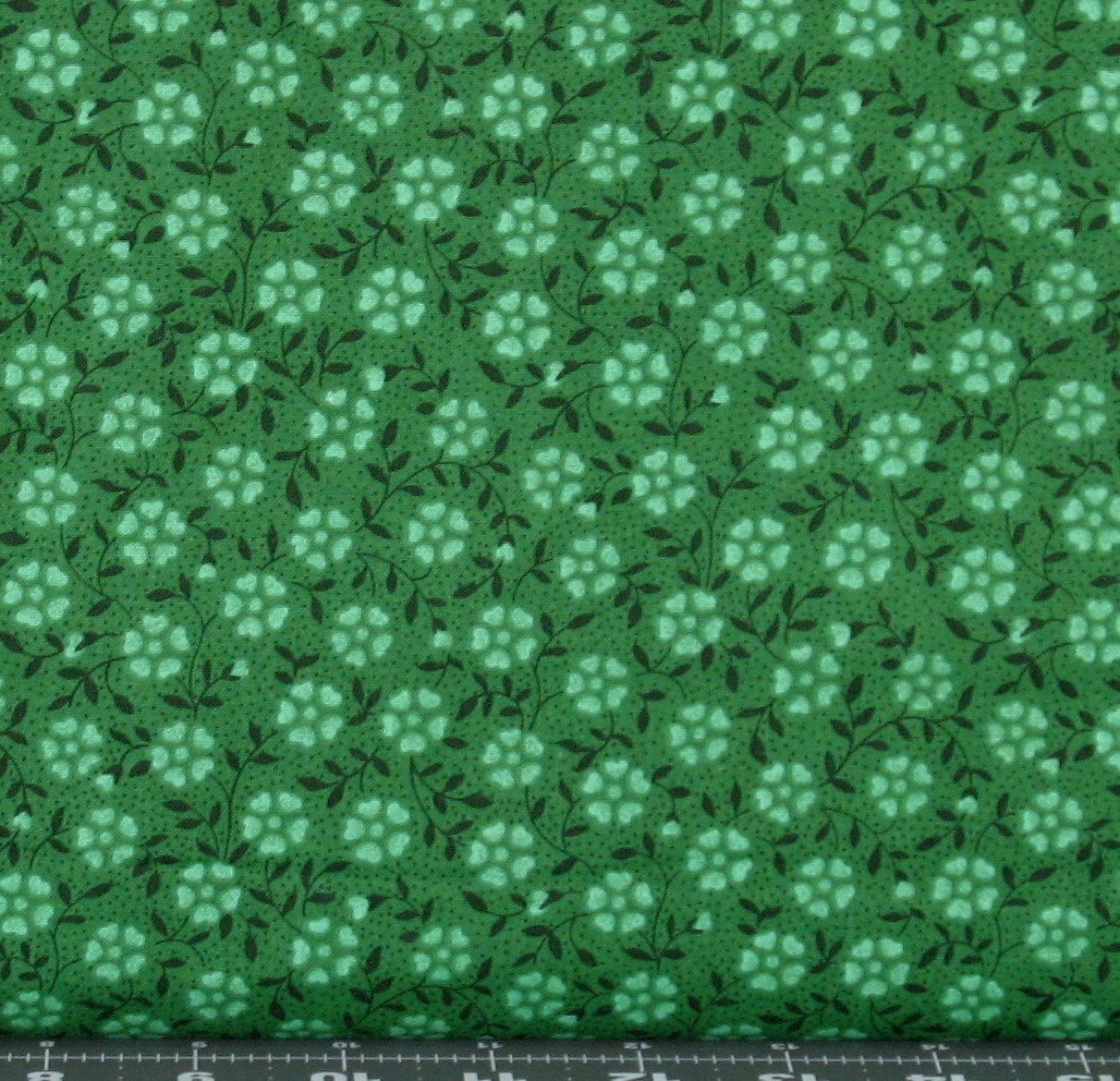 Little Flower in Kelly Green Cotton Quilt Fabric for Sale