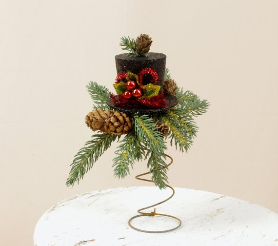 top hat christmas decor black top hat tree topper holiday top hat christmas decor black top hat tree topper holiday