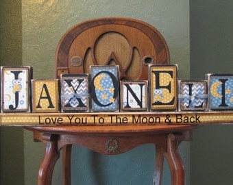 Personalized and Customized Boy's Name Blocks Sign Personalized Boys Name Sign great for Baby Shower Gift