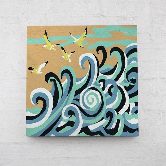 OCEAN WAVES Paint By Number Kit 6x6 or 8x8 on