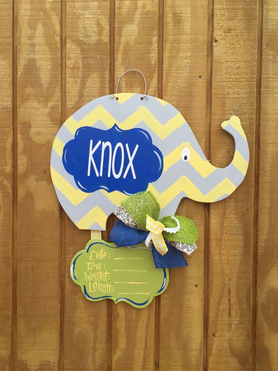 Baby Elephant Nursery/Hospital Door Hanger by craftigirlcreations