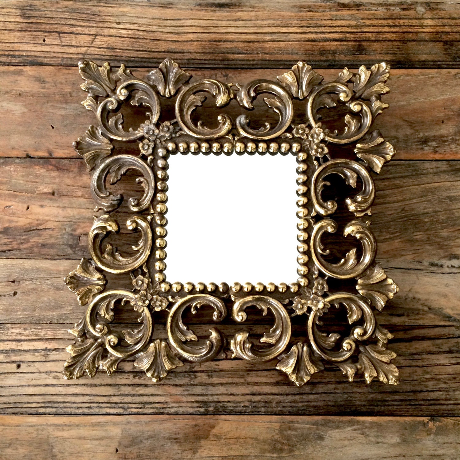 On Ornate Metal Baroque Gold Mirror Square On Ornate Metal Baroque Gold Mirror Square Italian Scrolled