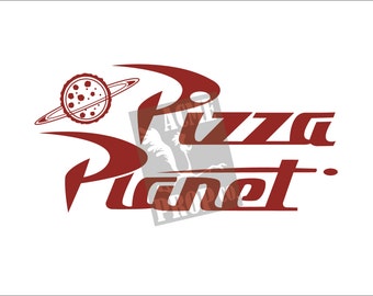 Toy Story PIZZA PLANET logo poster - custom created for any Toy Story Fan - 11" by 17"