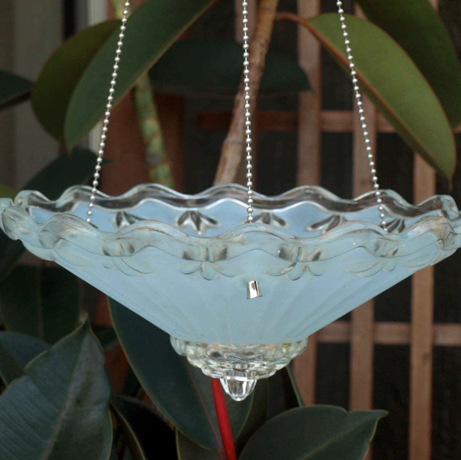 repurpose light fixture hanging planter bird by ARTfulSalvage