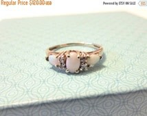 Opal diamond eternity ring