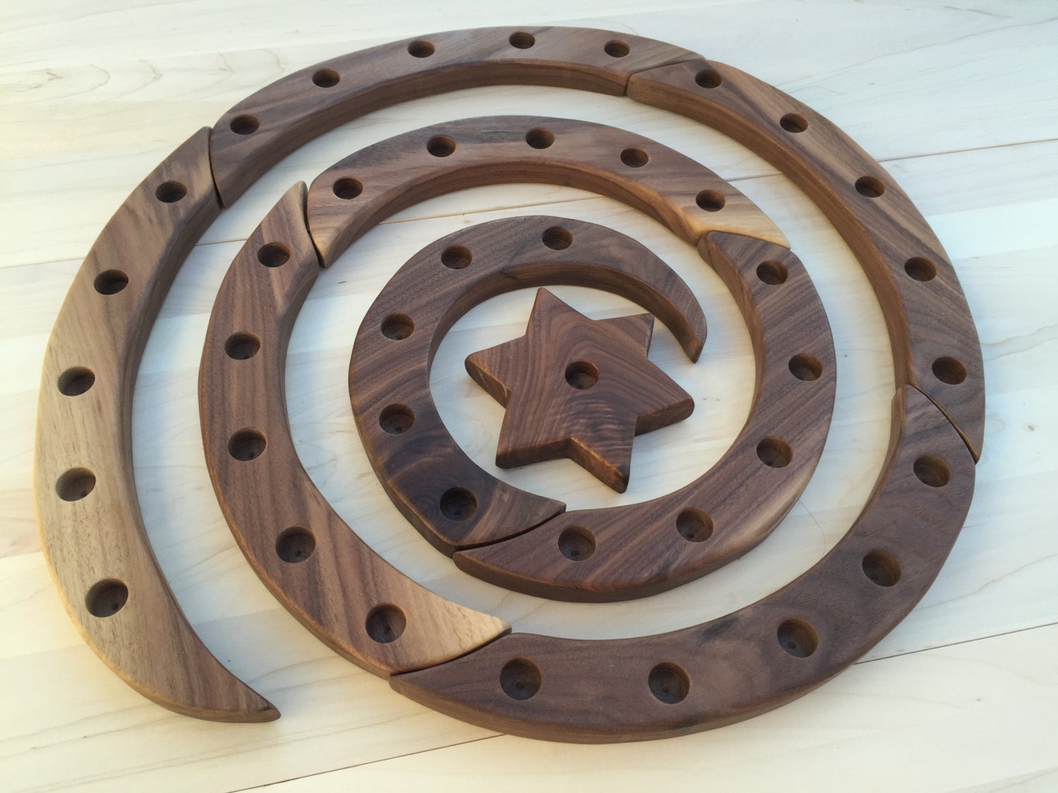 Wooden Spiral Candle Holder for Birthdays Advent and Lent