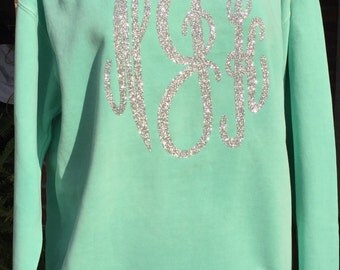 Comfort Colors Sweatshirt With Jumbo Vinyl Monogram