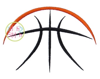 Half Basketball Embroidery Design, Hoop Size(s) 4x4, 5x7 & 6x10 Instant Download