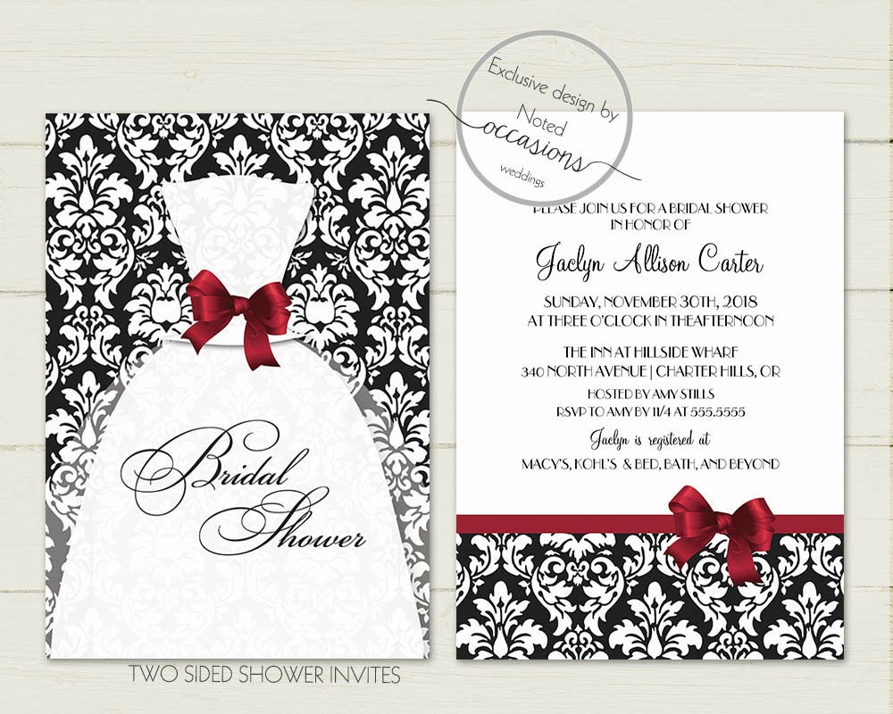 Damask Bridal Shower Invitations 2