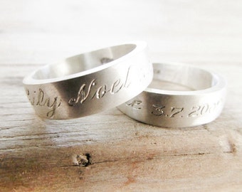 engraved initial ring letter ring sterling silver by hellothula