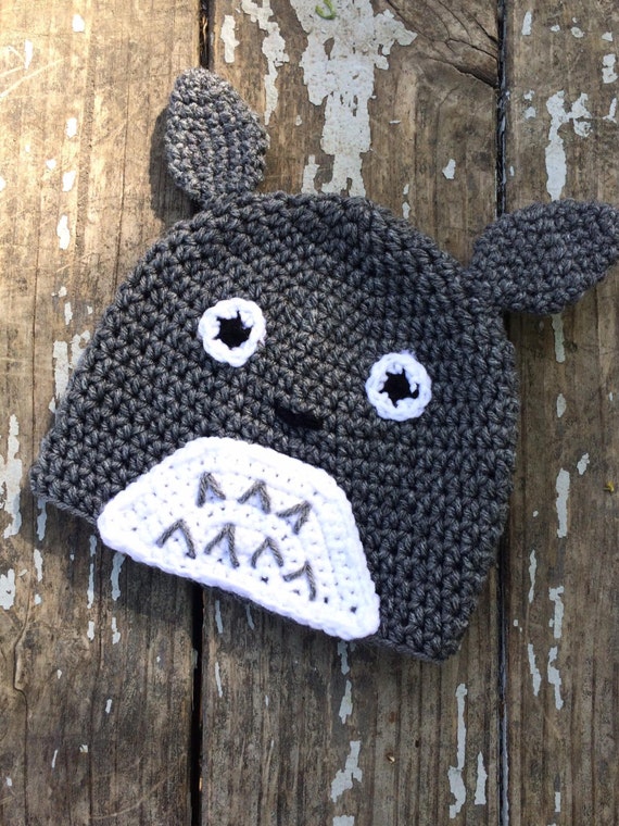 Crochet Totoro inspired beanie by OhMaiGoodKnits on Etsy