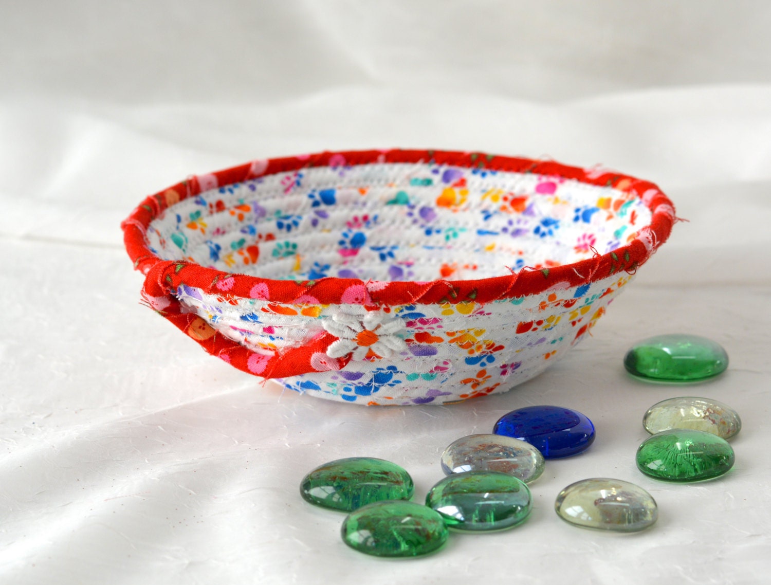 Cute Gift Basket Fun Rainbow Basket Handmade Fabric Basket