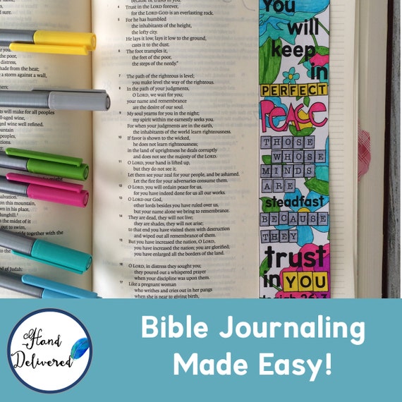 Love Joy and Peace: 3 Bible Journaling Bookmark by handdelivered