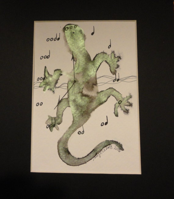 Lizard Painting Animal Painting by watercoloredwindows on Etsy
