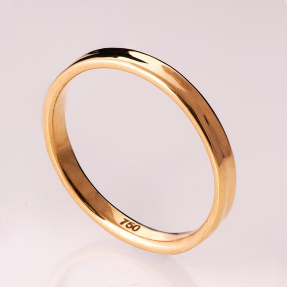 Simple Gold Wedding Band 14k Rose Gold Ring Unisex Ring