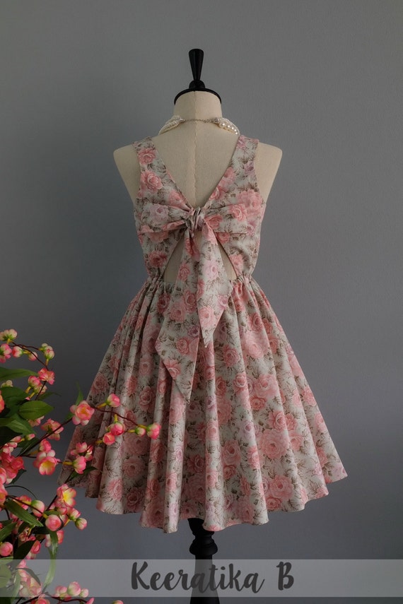 Pastel blue floral dress flowered by LovelyMelodyClothing on Etsy