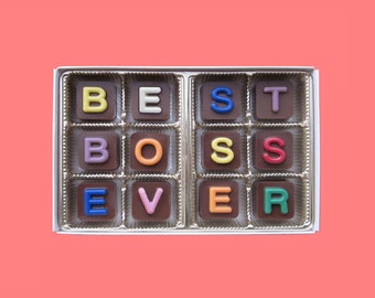 Boss Gift for Woman Boss Female Male Boss Appreciation Gift Man Woman Gift Lady Best Boss Ever Gift Unique Idea Jelly Bean Chocolate Cube