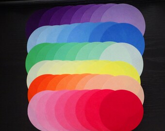 5 Inch Precut Quilt Circles, RAINBOW, 48 Hand Dyed Circles, 100% Cotton, Pre-Shrunk, Colorfast