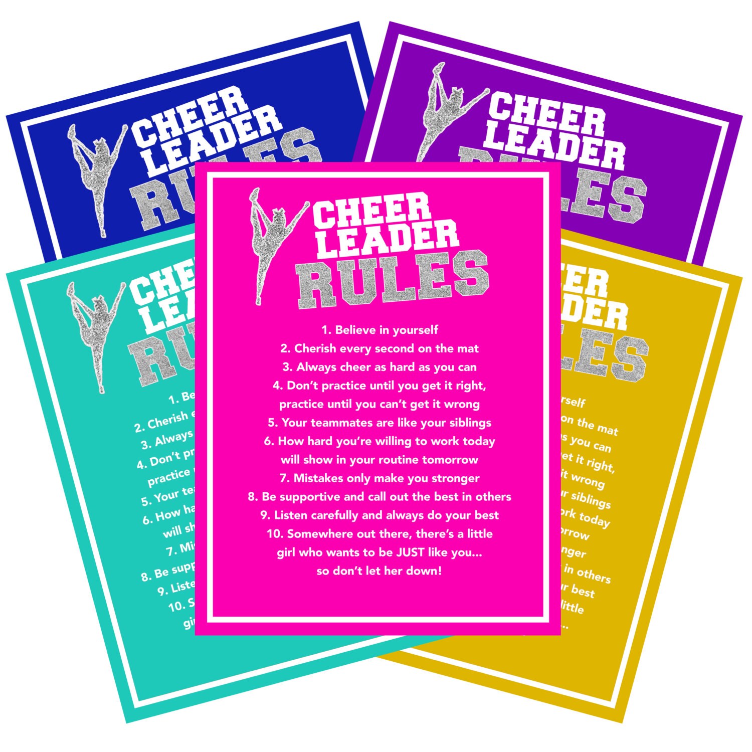 Cheerleader Rules Instant Download Printable Poster Gift for