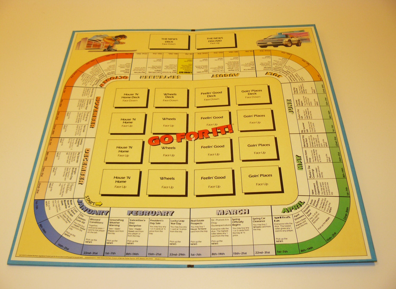 Vintage 1980s Go For It Board Game Complete / Never Played