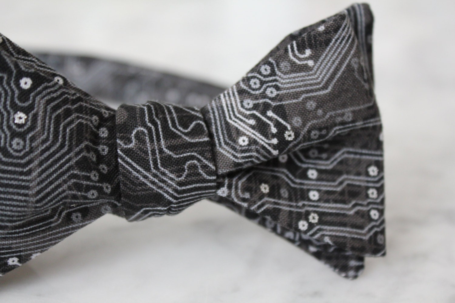 Computer Circuit Board Tie in Black Computer Science bow tie
