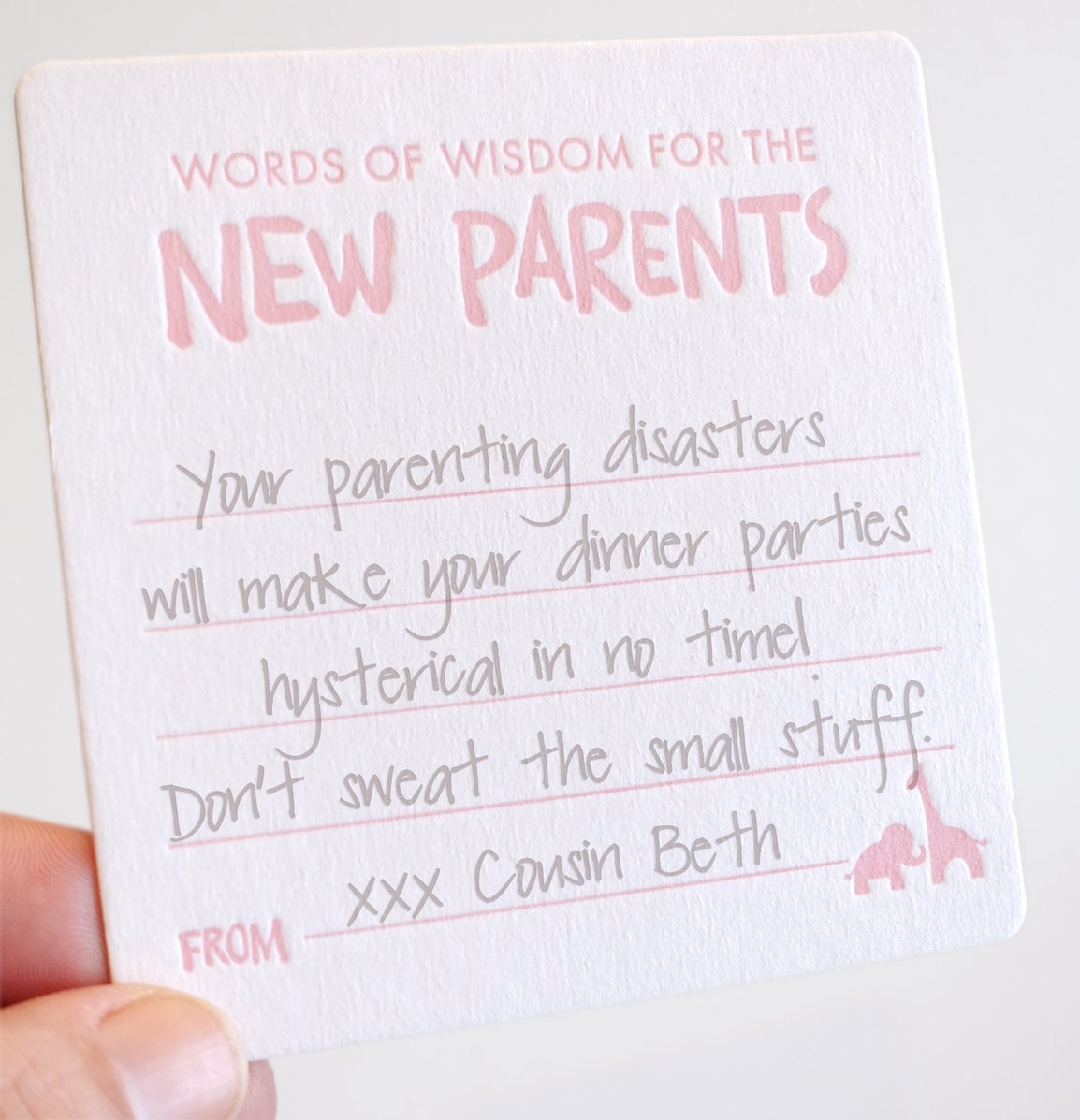  Advice For New Parents Words Of Wisdom New Baby GIRL Cards