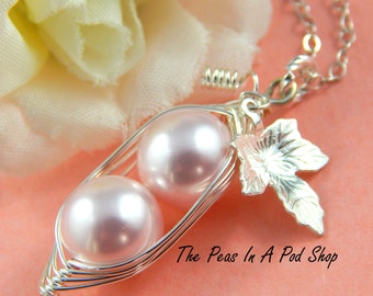 Peas In A Pod, Two peas in a pod necklace, Precious Girls, For Brides, Friends, Sisters And Mothers