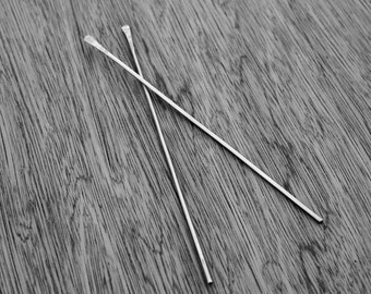 Nickel Silver Hair Sticks - Notched Hair Sticks - Set Of Two - Haar Sticks - Hand Forged Metal - Hair Pins - Hair Accessory - Bun Holder