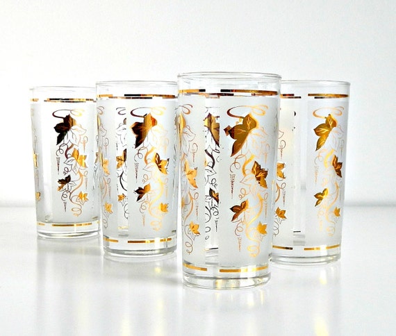 1960s Cocktail Glasses Set Mid Century Libbey By Retrogroovie