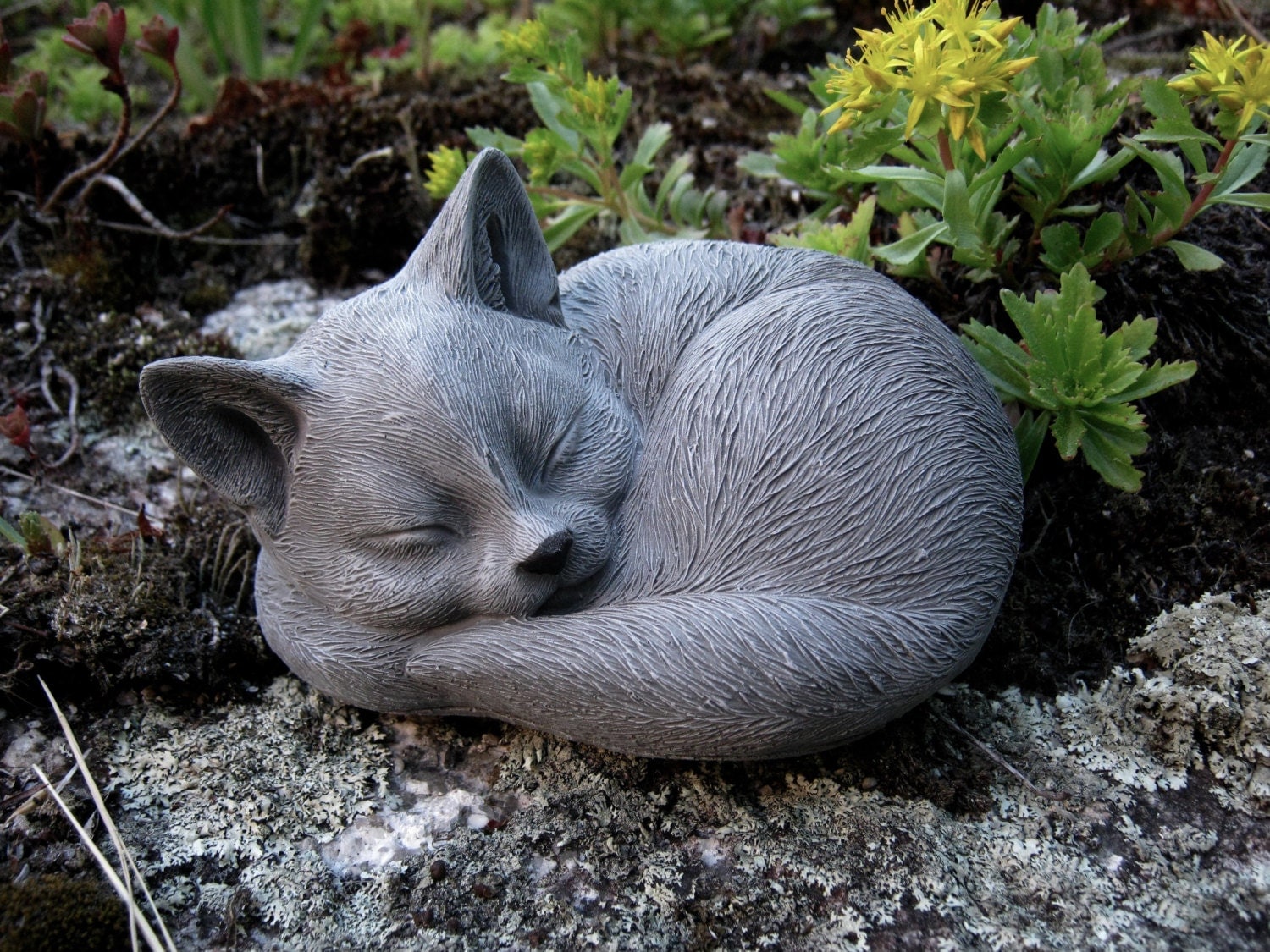 concrete cat garden ornaments