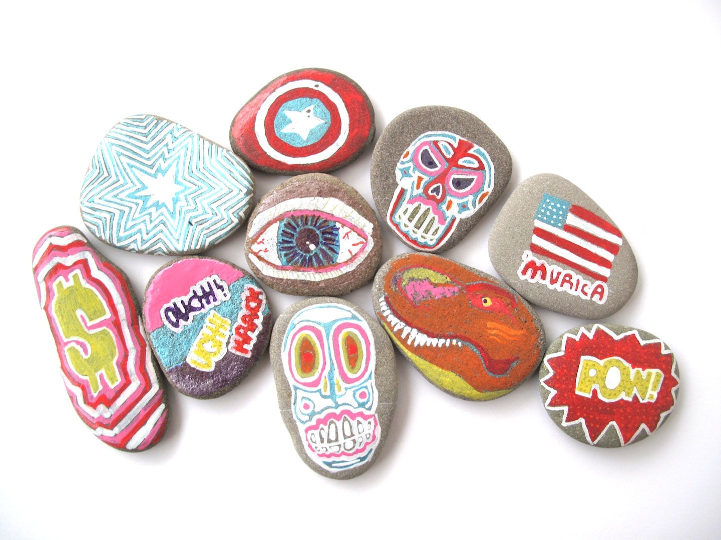 Craft Stones 50 Flat Rocks Beach Stone Supplies Rocks to Paint Alphabet ...