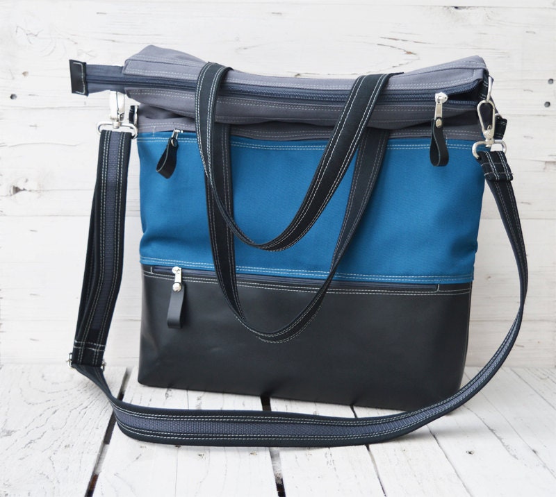 GYM TOTE with Shoe Compartment Striped Cross Body by skbag