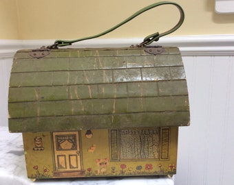 Vintage Wooden House Handbag