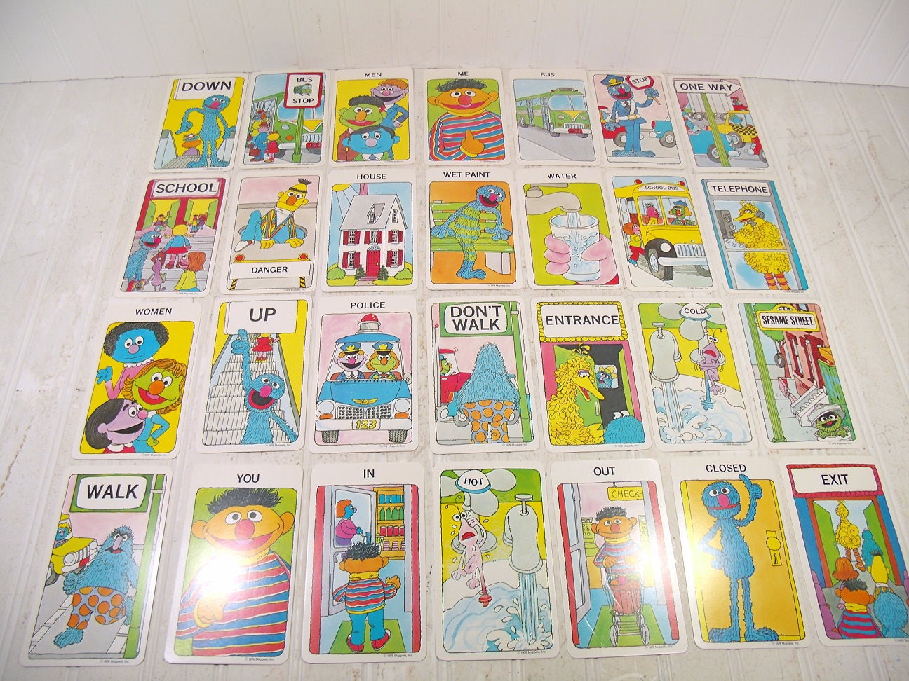 Vintage Sesame Street Flash Cards Sets Recognizing Words and