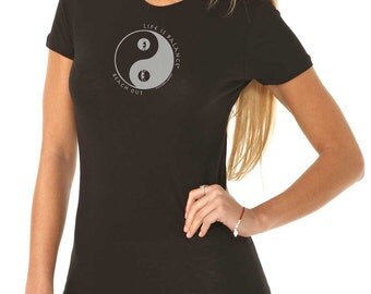 Women's Trapeze T-Shirt / Fitted Cap-Sleeve / Inspirational T-shirt / Gift for Women / Life is Balance®