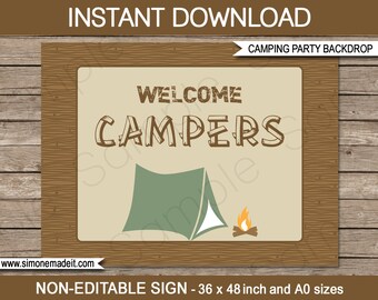 Printable Camping Signs Direction Arrows INSTANT DOWNLOAD