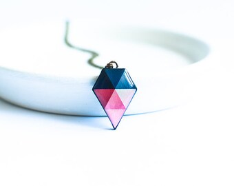 Small geometric necklace, modern jewelry, unusual necklace