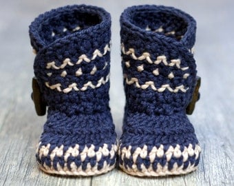 Crochet Pattern - Dakota Baby Boot - Boy - Girl - Instant Download - PDF kc550