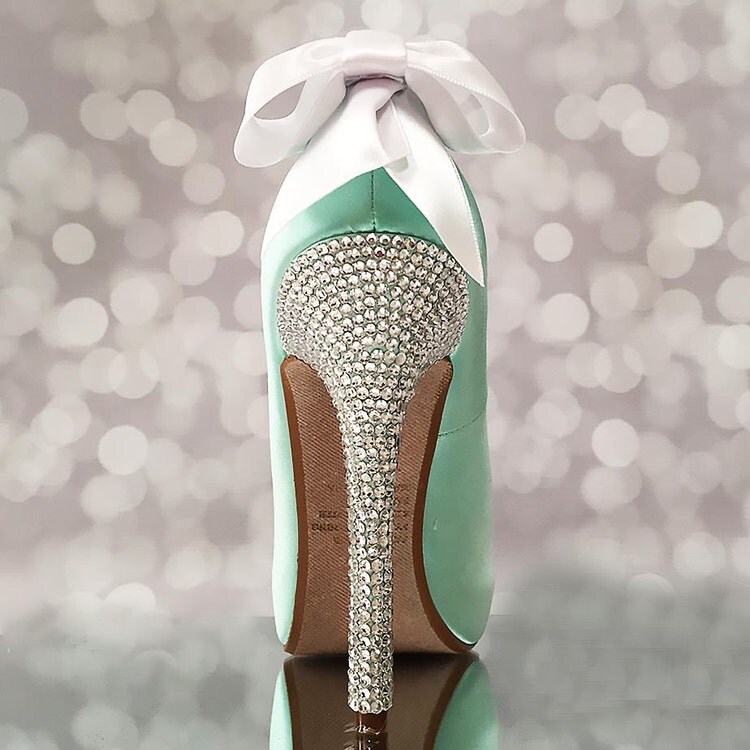 Aqua Blue Wedding Shoes / Blue Bridal by EllieWrenWeddingShoe