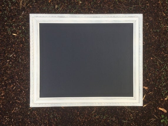 Vintage White Framed Chalkboard 1