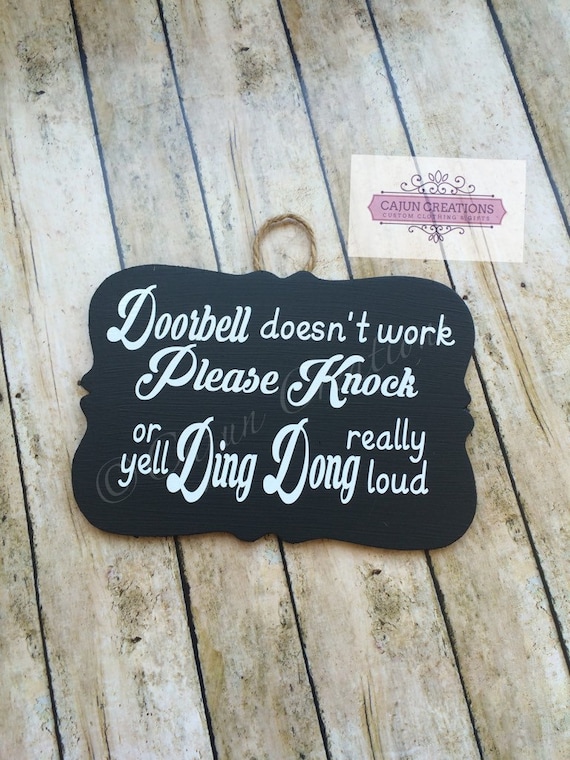 Items similar to Broken doorbell sign, outdoor sign, humor sign ...