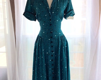FABULOUS atomic turquoise 40s/50s house dress