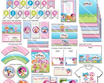 Lalaloopsy Party Package | Lalaloopsy Birthday Party Package | Printable Lalaloopsy Decorations Party Pack | Invitation available ON SALE