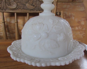 Vintage Milkglass Ornate Candy Dish